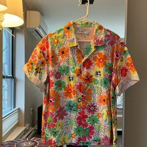 Colorful Floral Men's Button Down Shirt